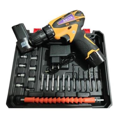 Imagem de Parafusadeira 12V Bivolt 2 baterias + 24 acessórios + Maleta FTY-4L Ak