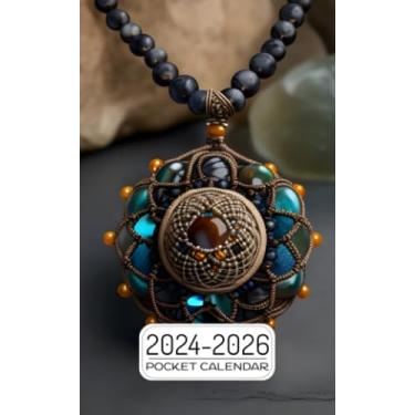 Imagem de Pocket Calendar 2024-2026: Two-Year Monthly Planner for Purse, 36 Months from January 2024 to December 2026 | Handmade macrame necklace | Natural ... Tiger eye stone | Intuitive alchemical Reiki