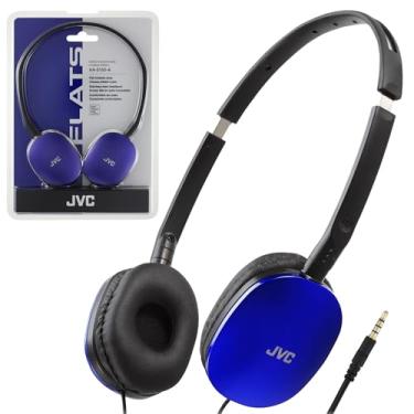 Imagem de JVC Fones de ouvido planos com fio – Design plano dobrável – Driver de 30 mm para som potente – Almofadas macias para conforto – Faixa de cabeça de aço – Leve e portátil – PC/laptop/jogos – Plugue
