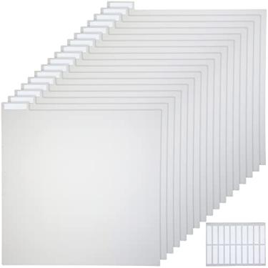 Imagem de 12 x 12 polegadas Divisores com abas para scrapbook, divisores de armazenamento de papel, página com etiquetas para caixa de armazenamento, cartões, suporte de arquivo (30 peças)