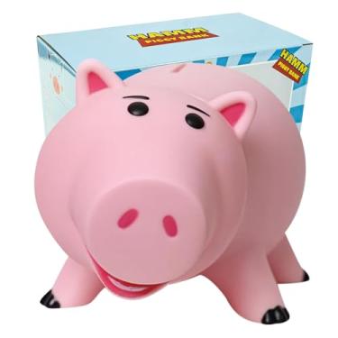 Imagem de PHOCAS Cofrinho Hamm com corte inquebrável Pink Pig Cofrinho de plástico poupança de moedas para crianças de Natal