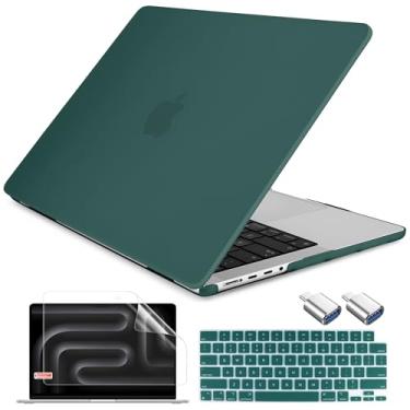 Imagem de DONGKE Compatível com a nova capa MacBook Pro de 16 polegadas 2024 [chip M4 Pro/M4 Max] modelo A3403 A3186, capa rígida de plástico protetor, capa de teclado, película de tela e adaptador tipo C -