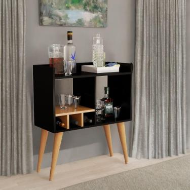 Imagem de Aparador Amanda Minibar Para Drinks Sala De Estar Moderna Preto