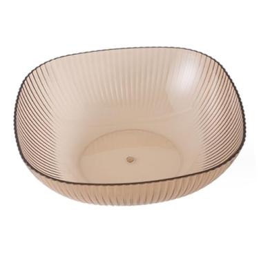 Imagem de Prato de Frutas, Bandeja Transparente para Servir Lanches, Travessas, Bandeja de Frutas de Plástico Luxuosa, Requintada e Resistente a Impactos para Frutas e Lanches (Quadrado)