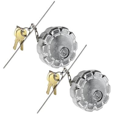 Imagem de JEEFHO 2 peças 20770691 tampa de combustível com trava de 7 cm, tampa de tanque de combustível de caminhão compatível com modelos de caminhões resistentes Volvo VN e VNL, substitui # S-23949 20511590