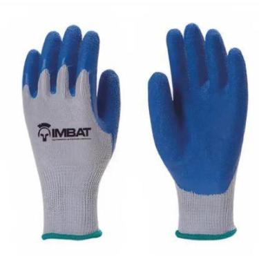 Imagem de Luva Malha Tricotada C/ Banho Palma Látex  Azul CA 41748 IMBAT, G