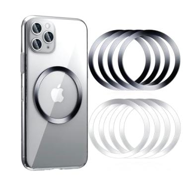 Imagem de Adesivo magnético, anel MagSafe, placa de metal kit de conversão universal para capa de telefone MagSafe adequado para iPhone 16/15/14/13/12/11/X Series, Samsung S25/24/23/22 (Preto)