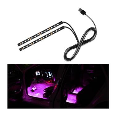 Imagem de Yourkar Fita de LED para carro, 24 luzes LED para ambientes internos sob o painel com porta USB, lâmpada de decoração de veículos, kit de iluminação de faixa de luz noturna ambiente, acessórios