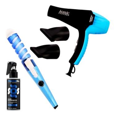 Imagem de Kit Secador 8600w + Modelador De Cachos Spiral + Protetor Térmico Titanium Sos Voltagem 110v