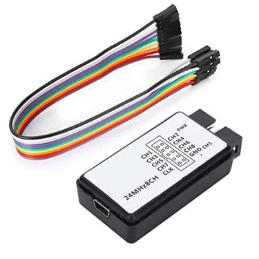 Imagem de Analisador de Lógica USB, Conjunto de Dispositivos Pocket Digital 24MHz 8 Osciloscópios Tamanho do Canal Memória de Entrada Com Cabo e Fio
