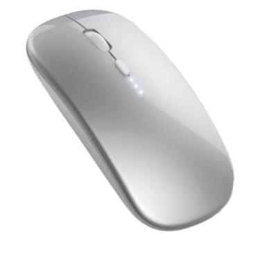 Imagem de Mouse sem fio Bluetooth 2,4 GHz Adaptador USB Modo duplo para laptop Computador em casa Desktop ergonômico,Silver