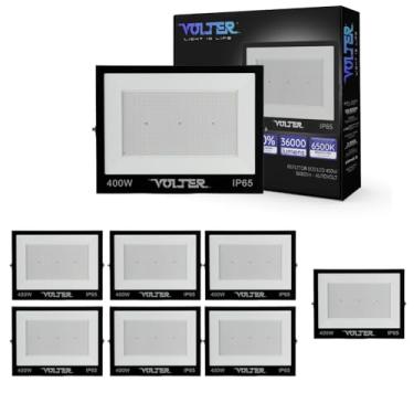 Imagem de VOLTER - Kit 8 Refletor led volter ecônomico IP65 400w 6500k holofote preto 36000lm luz branco frio