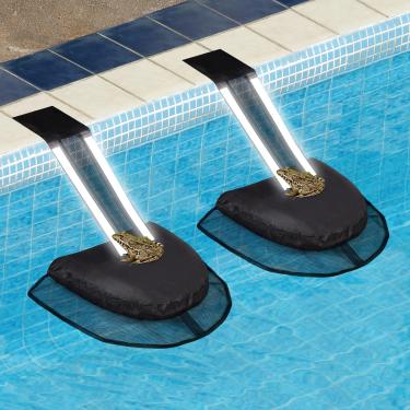 Imagem de Rampa flutuante de piscina para saída de animal LCHUANG Ponte para salvar animais pequenos, sapo, vida selvagem, pato, manutenção de piscina, boia flutuante de piscina de resgate (preto, 2 unidades)