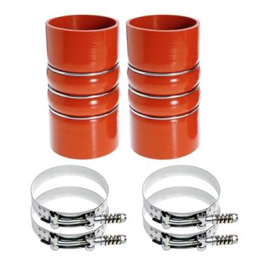 Imagem de Conjunto de mangueiras de silicone CAC Charge Air Cooler Hump, kit de mangueiras de intercooler resistente de 7,6 cm x 15,2 cm com braçadeira de parafuso T de aço inoxidável, kit de mangueira de