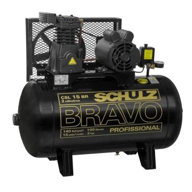 Imagem de Compressor Ar 15 Pes 100 Litros 3Cv  Bravo Schulz Trifa