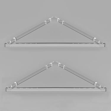 Imagem de evron Suporte de parede de prateleira de canto de acrílico transparente, prateleiras flutuantes para banheiro, cozinha ou sala de estar – conjunto de 2