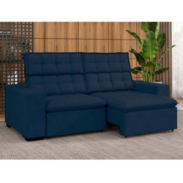 Imagem de Sofá 4 Lugares Retrátil e Reclinável 250 Cm Ac232 Lugano Azul