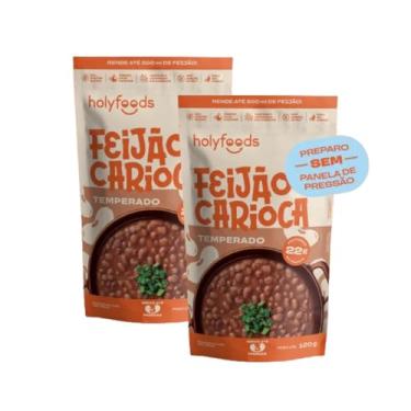 Imagem de FEIJÃO CARIOCA TEMPERADO SEM PANELA DE PRESSÃO HOLYFOODS 120G - 2 UND