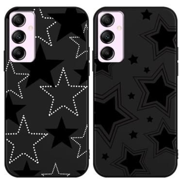 Imagem de Yomjew Pacote com 2 capas para celular com estrela preta fofa para Samsung Galaxy A56 de 6,7 polegadas, estética feminina de silicone antiarranhões, macia, fina, flexível, protetora, à prova de choque