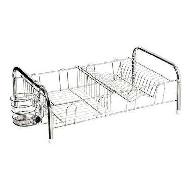 Imagem de Escorredor Cama Cromado 13 Pratos Com Porta Talheres - Jomer 2070