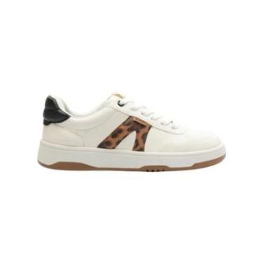 Imagem de Tenis Feminino Anacapri Casual Recortes AC1119 Animal Print Branco-Feminino