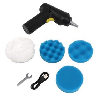 Imagem de Polhero de tampão sem fio GRCFUMO, polidor recarregável USB com 3 velocidades variáveis, kit de cera de tampão de carro portátil para a moagem de depilação