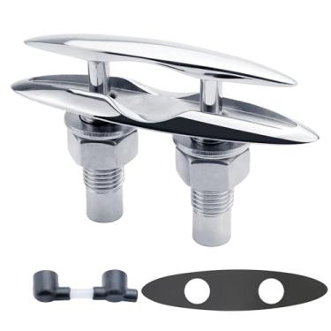 Imagem de YANYUCB Chuteira retrátil de aço inoxidável 316 com placa traseira e porcas de trava (15 cm)