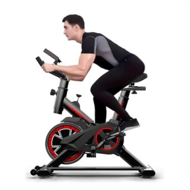 Imagem de Bicicleta Ergométrica, Silenciosa, Ajustável, Com 7 Níveis De Resistência, Spinning, Monitor LCD E Suporte Para Tablet