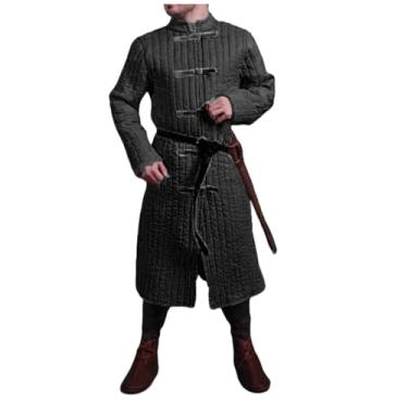 Imagem de Helltaker Mens Medieval Thick Padded Full Length Full Sleeves Gambeson Coat Aketon Jacket Armor For Cosplay Party