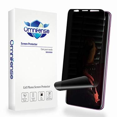 Imagem de Omnifense Película protetora de tela para Galaxy S9 Plus 2 vias antiespião (pacote com 2) película macia de ajuste curvo (não vidro temperado) para Samsung S9+ com 1 pacote de protetor de pele