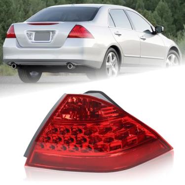 Imagem de KAMDKI Luz traseira do lado direito do passageiro, adequada para Honda Accord LX EX EXL Sedan 2006 2007, conjunto de lâmpada traseira de 4 portas, lente vermelha e caixa com lâmpada RH 33501SDAA32