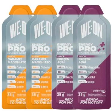Imagem de Kit 4x Saches WE ON Energy Pro Gel Repositor - 2x Caramel Macchiato / 2x Frozen Açaí