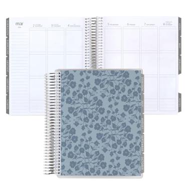 Imagem de Erin Condren Planejador de vida em espiral de 12 meses (julho de 2025 a junho de 2026), agenda semanal e mensal de 17,78 x 23 cm, papel de peso de texto de 36 kg, capas de papel de parede buquê, tema