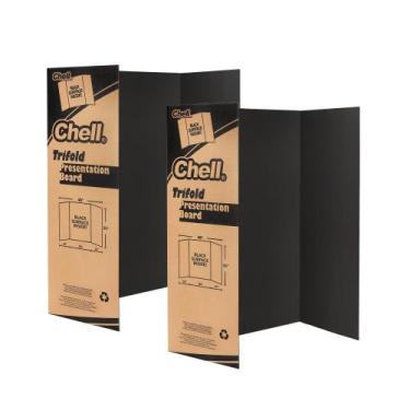 Imagem de Cartolina Chell Trifold 36x48cm preta ondulada, pacote com 2 unidades