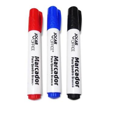 Imagem de Piloto Para Quadro Branco Marcador Pincel Cor Azul Preta E Vermelha Ki