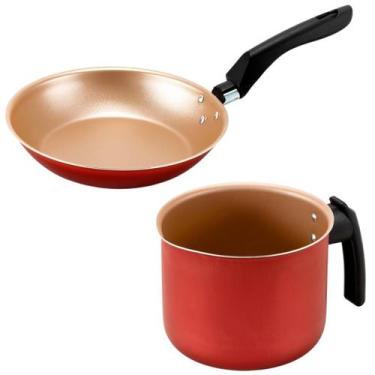 Imagem de Frigideira Francesa 20Cm + Fervedor 12Cm Antiaderente - Marcolar