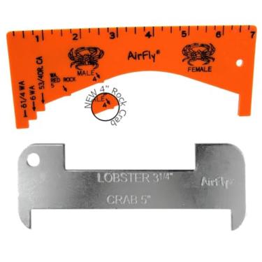 Imagem de AirFly Medidor de lagosta de alumínio e caranguejo azul para Califórnia, Maine, MA, NH, RI, CT, MP, AL, FL, GA, MD, VA, NC, SC, LA, TX, Canadá, 12,7 cm, 8,5 cm. Projetado em São Francisco, EUA
