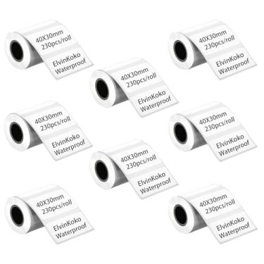 Imagem de 8Rolls M110 Etiquetas térmicas para papéis de etiqueta M221/M220/M120/M200 1,57" x 1,18" (40 x 30 mm), 230 etiquetas/rolo à prova d'água para etiquetar P50 40 x 30