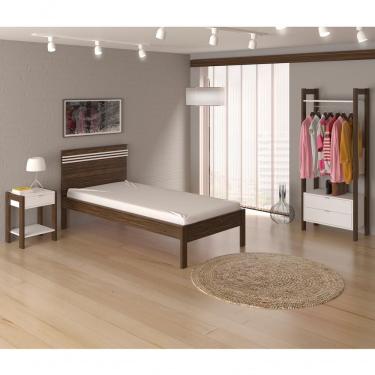 Imagem de Quarto Solteiro 3Pçscm8010 Az1016 Az1011 Qt11 Nogal Branco