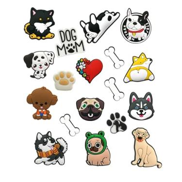Imagem de SAFITOYA Pingentes de sapatos de cachorro, 18 peças de acessórios para animais de estimação para meninos, meninas, adolescentes, adultos, homens e mulheres