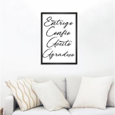 Imagem de Quadro Decorativo Frase Entrego, Confio, Aceito e Agradeço - Gaudesivo