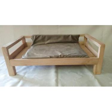 Imagem de Cama PET Cachorro e Gato Tamanho Médio Madeira Maciça+1 almofada - DSR