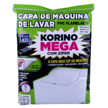 Imagem de Capa para Máquina de Lavar Flannel PVC Com Zíper Tamanho GG Plast Leo