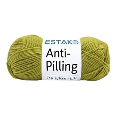 Imagem de Estako DailyKnit-DK - Fio acrílico 100% antibolinhas - Soft DK leve #3 - (99,8 g/273 jardas) - para tricô e crochê (80047 - Verde Wasabi)