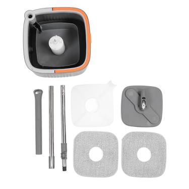 Imagem de MOP Bucket Conjunto com 2 peças Pano de 360 ​​graus Girando a ferramenta de esfregaomização do de esfregaço de piso seco e molhado para uso doméstico Plástico de liga de alumínio