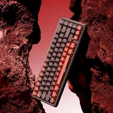 Imagem de EWEADN Battle68 60% teclado para jogos com fio, teclado com interruptor magnético de efeito Hall, acionamento ajustável de teclados mecânicos, taxa de sondagem de 8K, teclado PBT impresso lateral