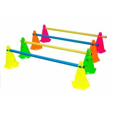 Imagem de Kit Barreira Agilidade 8 Cones + 4 Barras