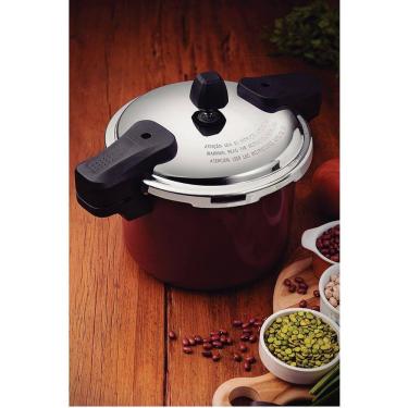 Imagem de Panela de Pressão 4.5L Tramontina Torino Indução Revestimento Cerâmico Vermelha