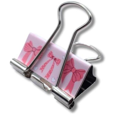 Imagem de Coquette Conjunto de clipes de fichário rosa – Material de escritório bonito e estético para meninas adolescentes e mulheres