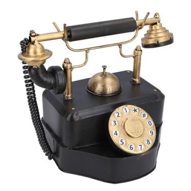 Imagem de LiebeWH Modelo de Telefone Vintage Ferro Retro Com Fio Rotativo Decoração de Telefone Antigo Modelo de Telefone para Cafés Em Casa Decoração de Hotel